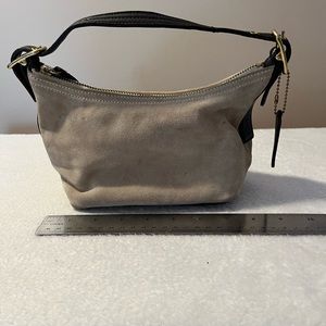 Coach cream suede wristlet/small purse.